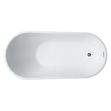 Colombes 67 in. Acrylic Flatbottom Freestanding Bathtub in White - Super Arbor