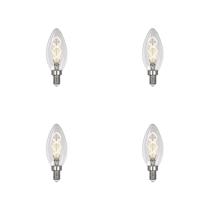 Feit Electric 25-Watt Equivalent B10 Dimmable Candelabra Clear Glass Vintage LED Light Bulb with Spiral Filament Bright White (4-Pack)