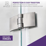 HERALD Series 48 in. x 58 in. Frameless Hinged Tub Door in Brushed Nickel with Towel Bar with Handle - Super Arbor