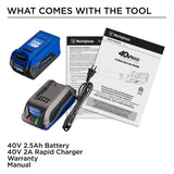 Westinghouse 40V Leaf Blower with 2.0 Ah Battery and Battery Charger