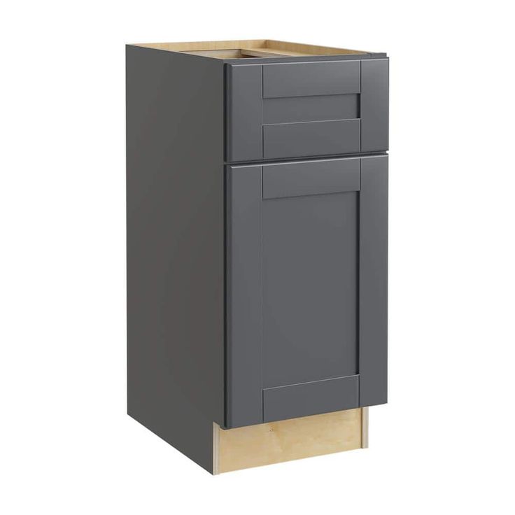 Home Decorators Collection Washington 21 in. W x 24 in. D x 34.5 in. H Assembled Plywood Base Kitchen Cabinet in Onyx with Soft Close Door LH