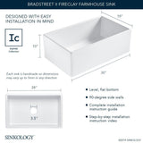 Bradstreet II Farmhouse Fireclay 30 in. Single Bowl Kitchen Sink with Strainer Drain in Crisp White - Super Arbor