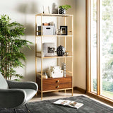 Safavieh Mateo Gold/Walnut Metal Etagere