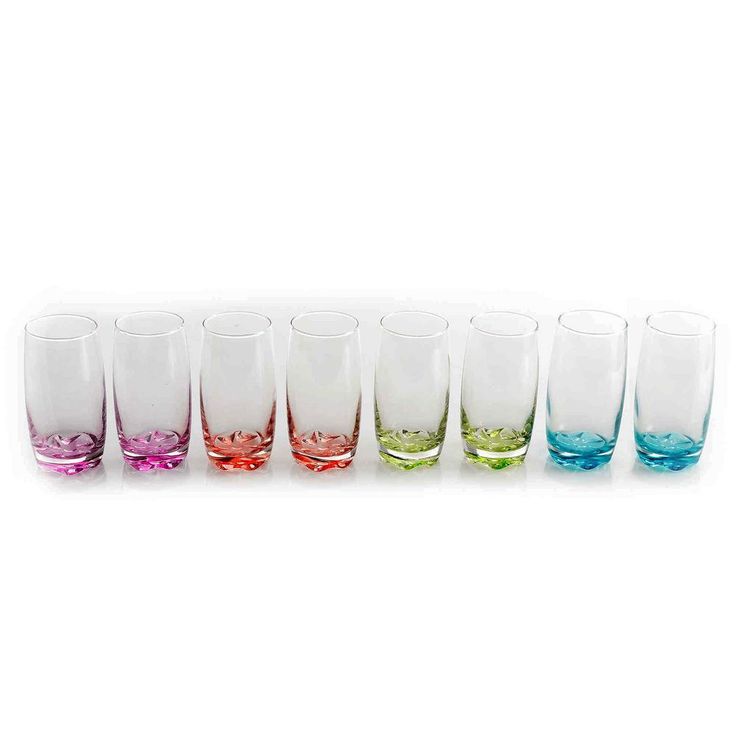 Karissa 8-Piece Assorted Colors Glass Tumbler Set