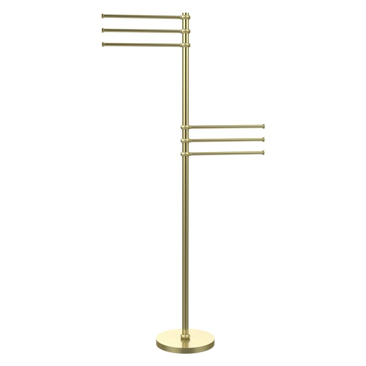 Allied Brass Satin Brass Freestanding Towel Rack