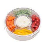 10.5 in x 10.5 in 4-Compartment White Serving Tray