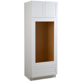 Cambridge Shaker Ready-to-Assemble 33x90x24.5 in. Double Oven Cabinet w/ 2 Soft Close Doors & 1 Soft Close Door in White