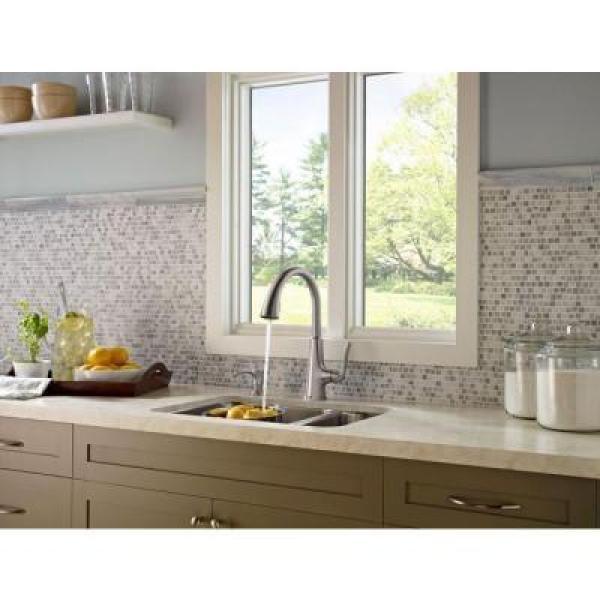 Pasadena Single-Handle Pull-Down Sprayer Kitchen Faucet with Soap Dispenser in Stainless Steel - Super Arbor