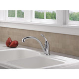 Delta Collins Chrome 1-Handle Deck-Mount Low-Arc Handle Kitchen Faucet