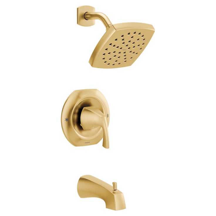 Moen Lindor Spot Resist Brushed Nickel 1-Handle Bathtub and Shower Faucet with Valve