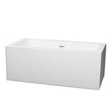 Melody 59.5 in. Acrylic Flatbottom Bathtub in White with Matte Black Trim - Super Arbor