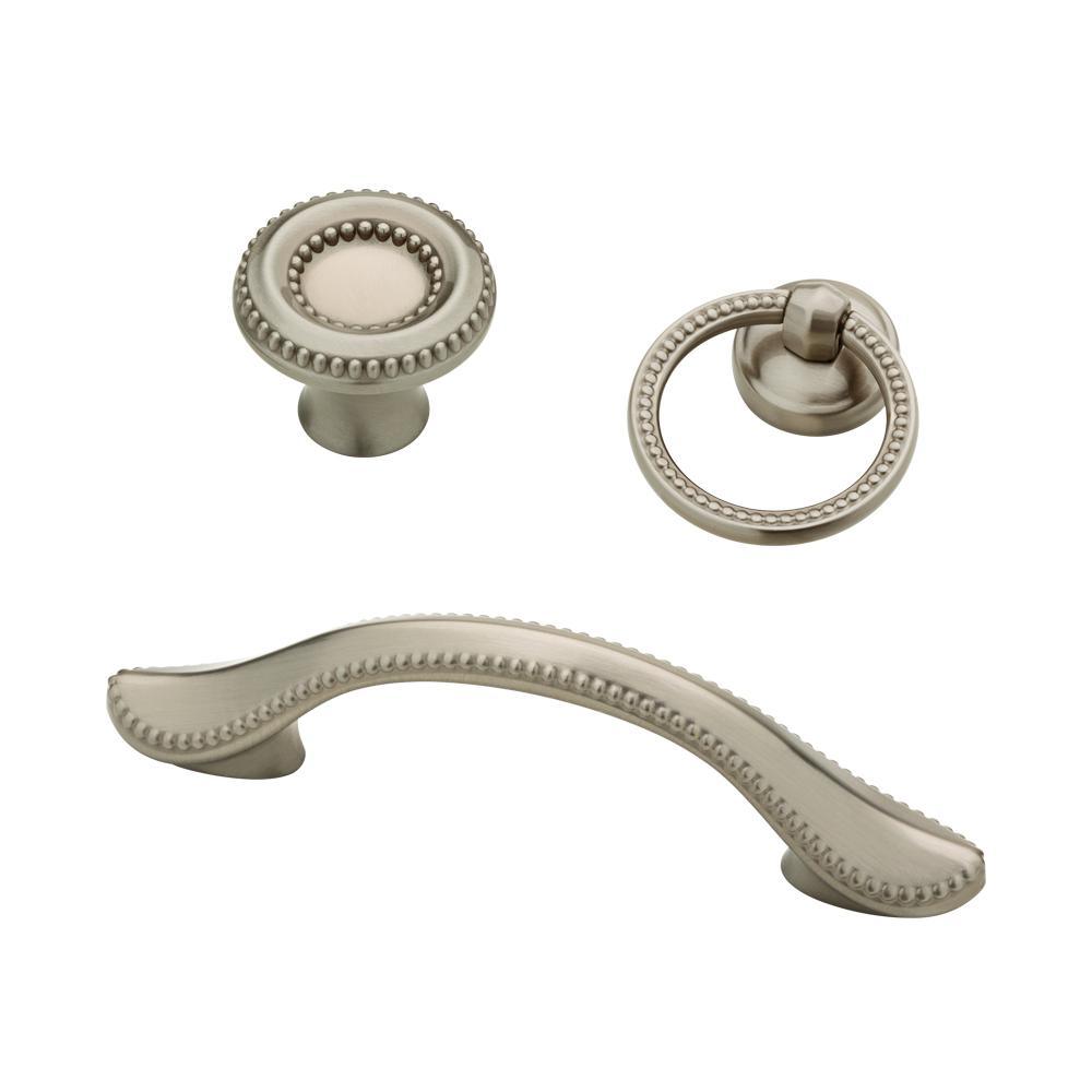 Taryn 1-3/8 in. (35 mm) Satin Nickel Round Cabinet Knob - Super Arbor