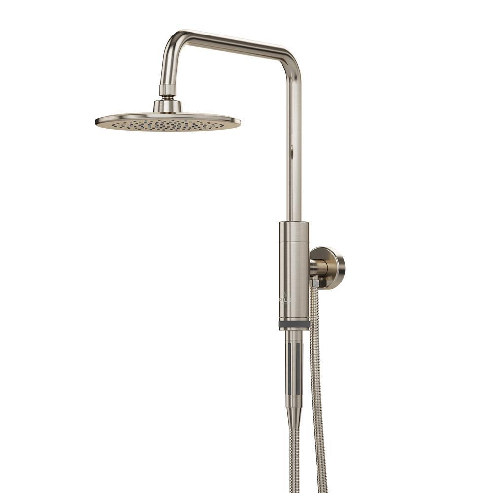 1-spray 8 in. Dual Shower Head and Handheld Shower Head with Low Flow in Brushed-Nickel - Super Arbor