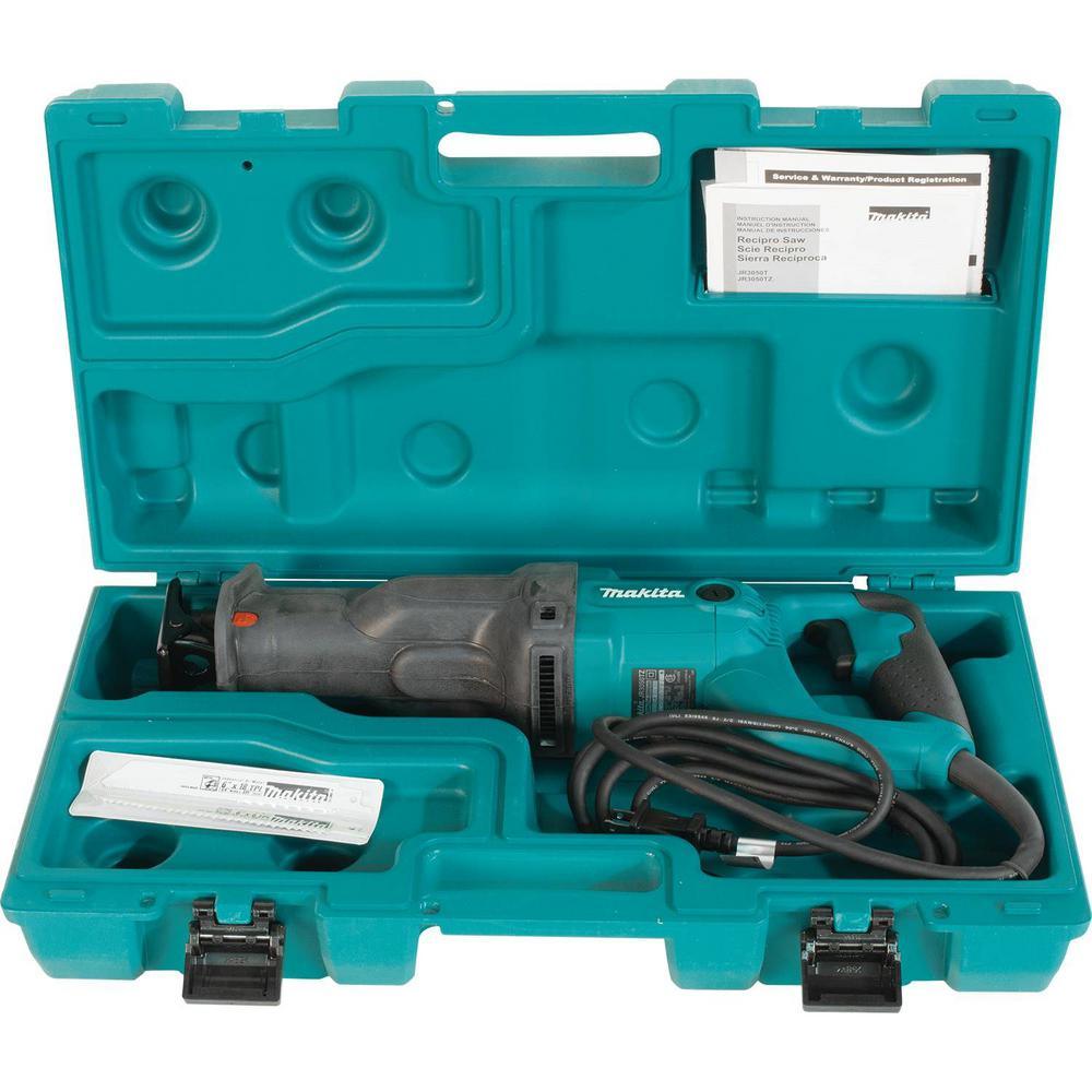 11 Amp Corded Variable Speed Reciprocating Saw With Wood Cutting Blade, Metal Cutting Blade and Hard Case, no lock-on - Super Arbor