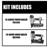 Pneumatic 16-Gauge 2-1/2 in. Nailer Kit with Bonus 18-Gauge Brad Nailer Kit - Super Arbor