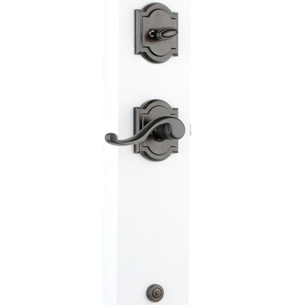 Prestige Medina Single Cylinder Venetian Bronze Door Handleset with Arch Rose Madrina Door Lever feat SmartKey Security - Super Arbor