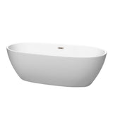 Juno 59 in. Acrylic Flatbottom Bathtub in Matte White with Polished Chrome Trim - Super Arbor