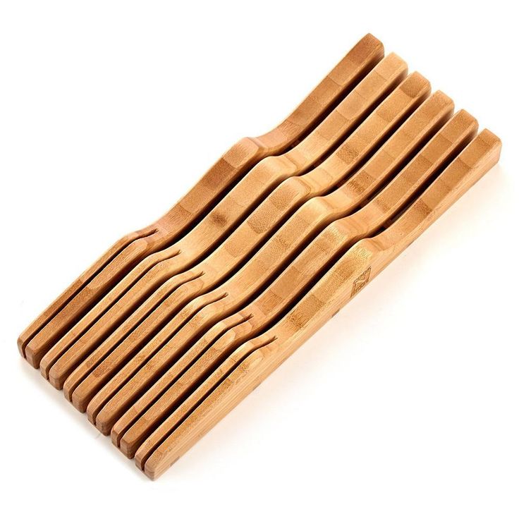 11-Slot In-Drawer Bamboo Knife Storage Block Organizer