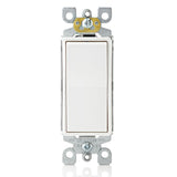 Decora 15 Amp Single Pole Rocker AC Quiet Light Switch, White (10-Pack) - Super Arbor