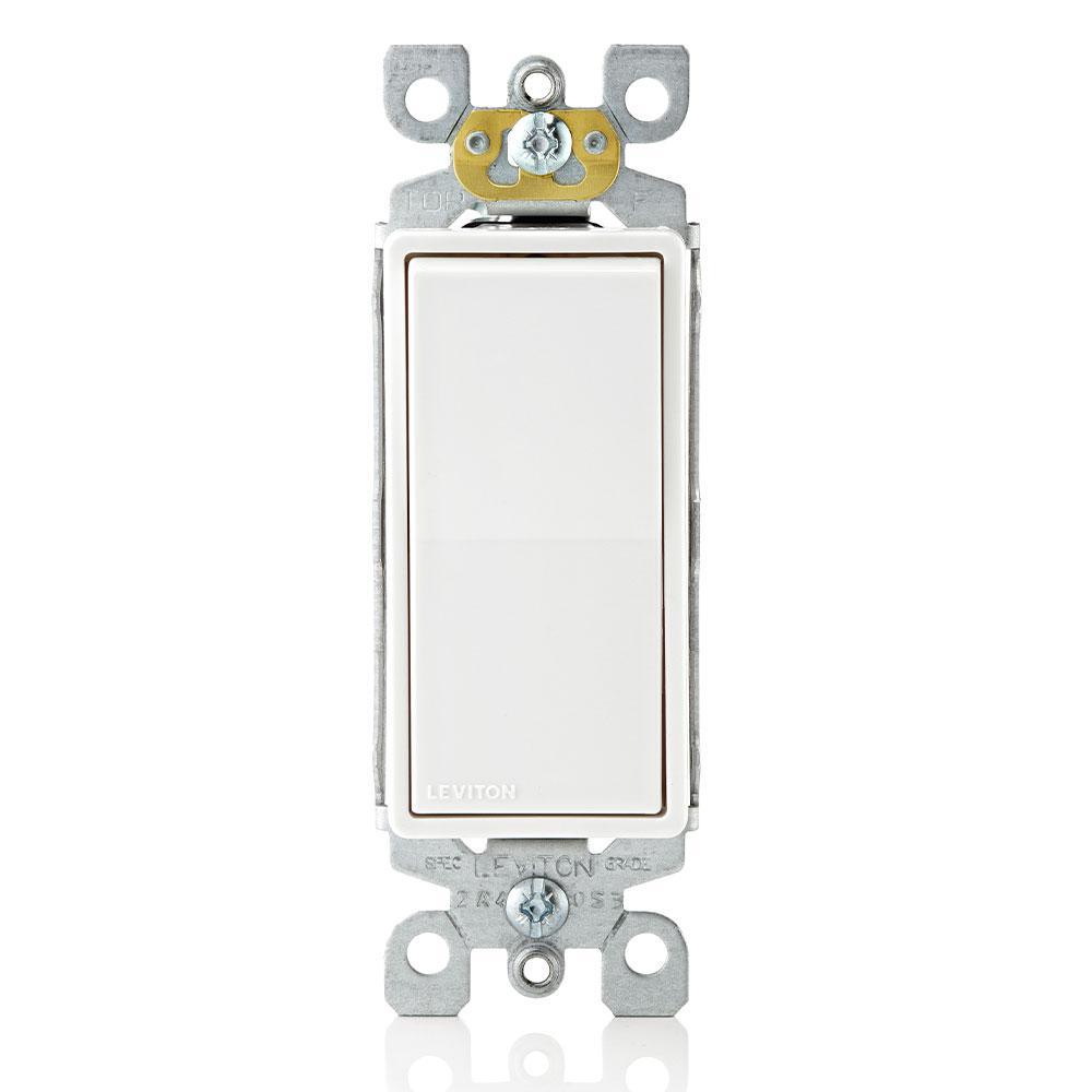 Decora 15 Amp Single-Pole AC Quiet Switch, 4-Pack, White - Super Arbor
