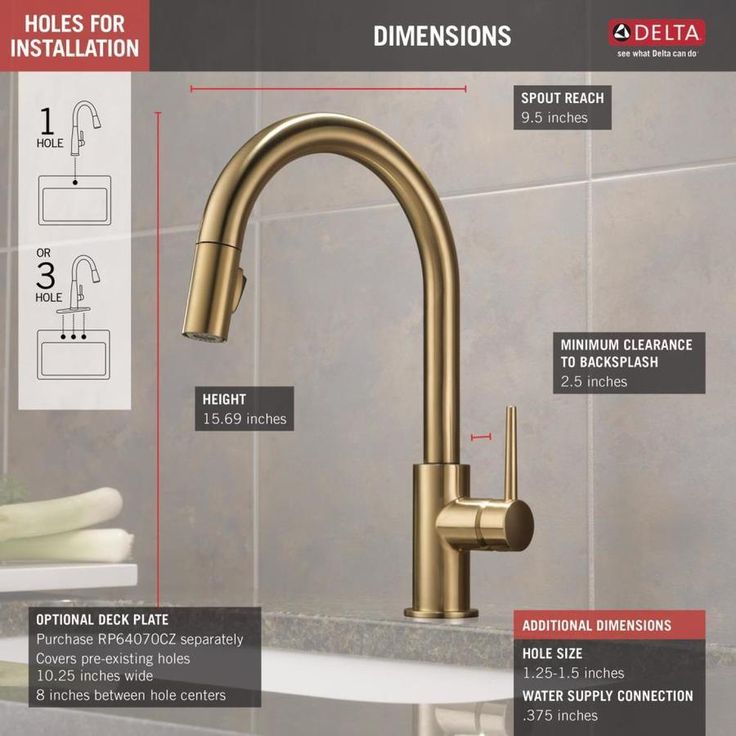 Delta Trinsic Champagne Bronze 1-Handle Deck-Mount Pull-Down Handle Kitchen Faucet