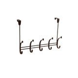 Voy 16-1/4 in. L Decorative 5-Hook Over the Door Rack in Black - Super Arbor