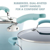 Blue Nonstick Cookware Set with Containers, 19-Piece