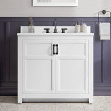 Style Selections Lowry 37-in White Single Sink Bathroom Vanity with White Acrylic Top