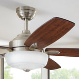 Sudler Ridge 60 in. LED Brushed Nickel Ceiling Fan with Light Kit Works with Google Assistant and Alexa
