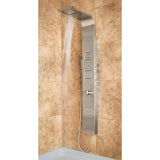 Waimea 3-Jet Shower System with Rainfall and Waterfall Showerheads in Brushed Stainless