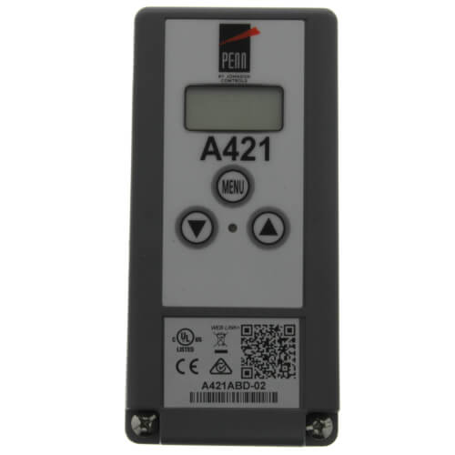 Johnson Controls A421ABD-02C temperature controller - front view (Product Type: Temperature Control; Voltage: 120/240V)