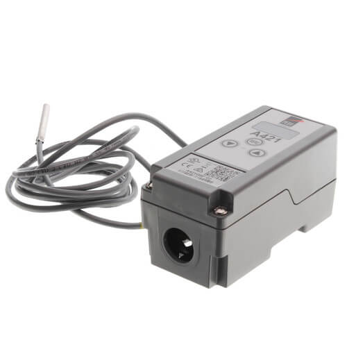 Johnson Controls A421GBF-02C temperature controller - side view (Product Type: Temperature Control; Voltage: 24V)