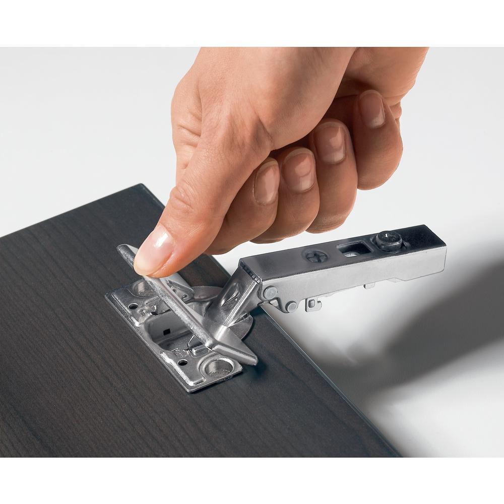 Concealed Full Overlay 1- 3/8 in. (35 mm) Frameless Hinge, Toolless Clip-On Cup assembly (10-Pack) - Super Arbor