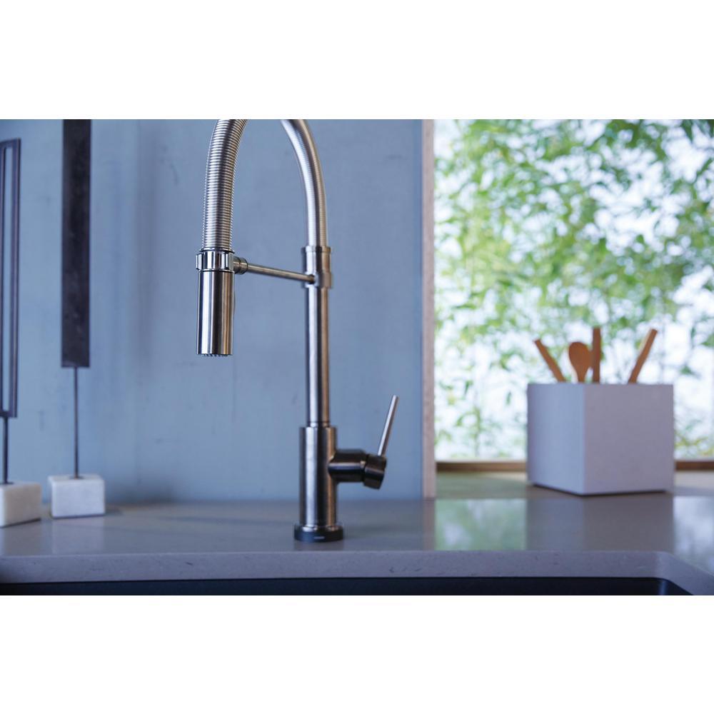 Trinsic Pro Single-Handle Pull-Down Sprayer Kitchen Faucet with Touch2O Technology and Spring Spout in Arctic Stainless - Super Arbor