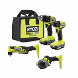 ONE+ HP 18V Brushless Cordless Compact 4-Tool Combo Kit with (2) 1.5 Ah Batteries, Charger, and Bag - Super Arbor
