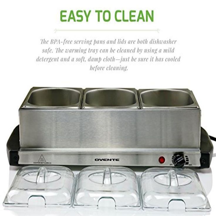 Mini 3-Tray Buffet Server and Food Warmer with Stand Alone Warmer Tray
