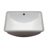 LORDEAR 18.25 in. Undermount Vessel Sink Modern in Pure White Rectangle Porcelain Ceramic Lavatory Vanity Bathroom Sink