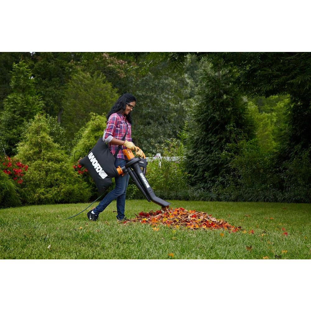 Worx 120 MPH 350 CFM 12 Amp Electric Leaf Blower/Mulcher/Vac with Metal Impeller - Super Arbor