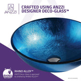 Arc Series Deco-Glass Vessel Sink in Lustrous Light Blue - Super Arbor