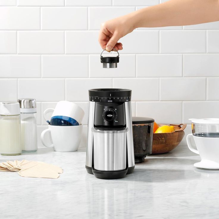 16 oz. Stainless Steel Conical Coffee Grinder with Adjustable Settings
