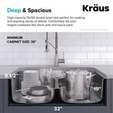 Premier Undermount Stainless Steel 32 in. 16-Gauge 50/50 Double Bowl Kitchen Sink - Super Arbor