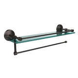 22 in. L x 5 in. H x 5 in. W Paper Towel Holder with Gallery Clear Glass Shelf in Venetian Bronze - Super Arbor