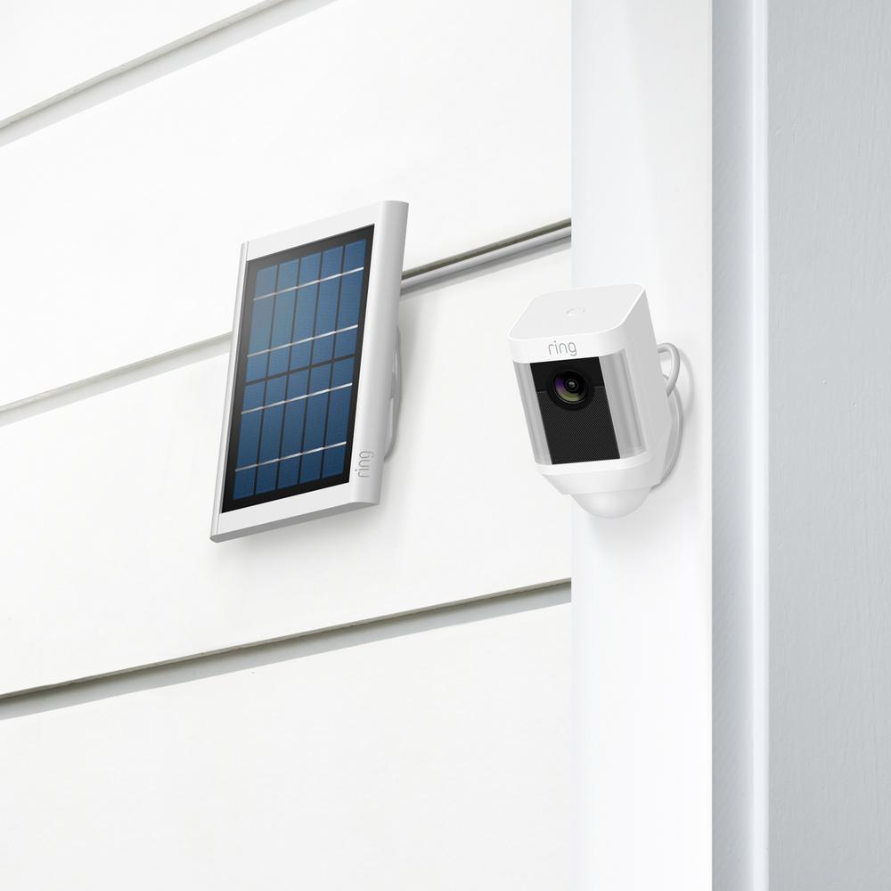 Spotlight Cam Solar Outdoor Security Wireless Standard Surveillance Camera in White (2-pack) - Super Arbor