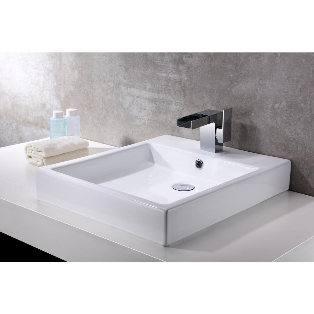 Deux Series Ceramic Vessel Sink in White - Super Arbor