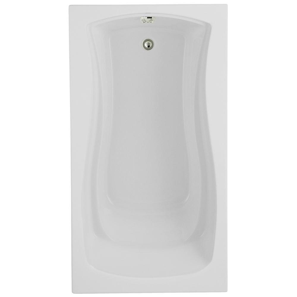 Mariposa 5.5 ft. Acrylic Rectangular Drop-in Non-Whirlpool Bathtub in White - Super Arbor