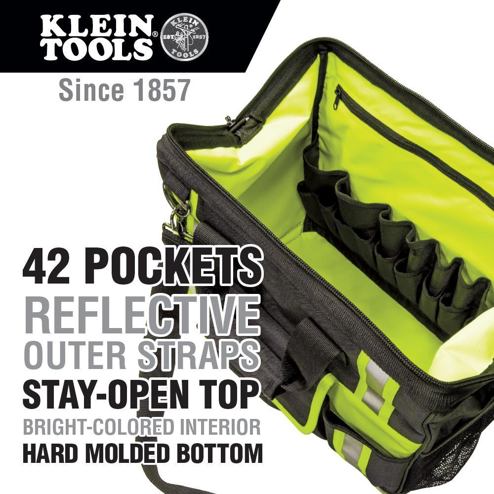 Tool Bag, Tradesman Pro‚Ñ¢ High-Visibility Tool Bag, 42 Pockets, 16-Inch - Super Arbor