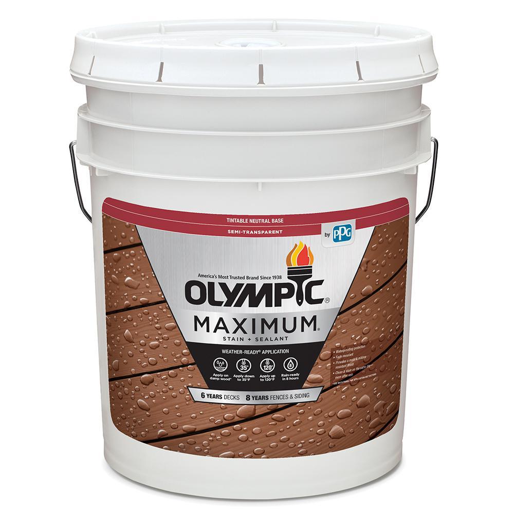 Olympic Maximum 5 gal. Black Walnut Semi-Transparent Exterior Stain and Sealant in One - Super Arbor
