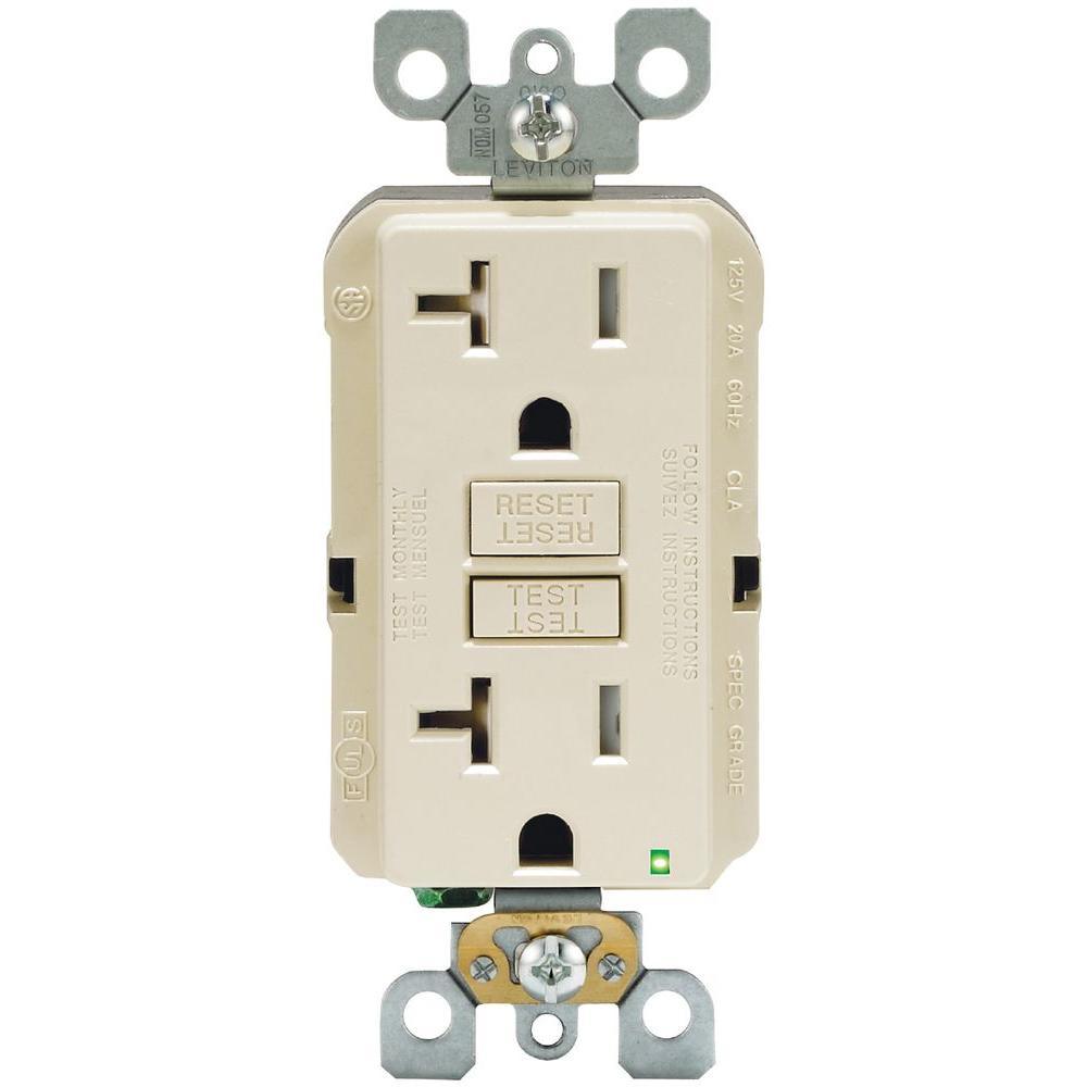 20 Amp 125-Volt Duplex SmarTest Self-Test Tamper Resistant GFCI Outlet, Black - Super Arbor