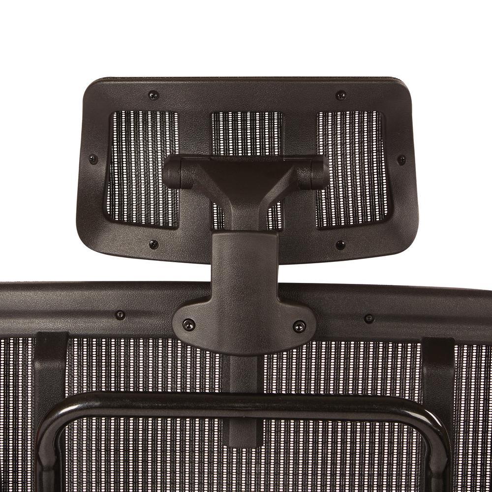 Breathable Vertical Black Headrest with Steel/Gray Mesh - Super Arbor