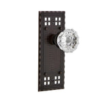 Craftsman Plate 2-3/8 in. Backset Satin Nickel Privacy Bed/Bath Crystal Glass Door Knob - Super Arbor